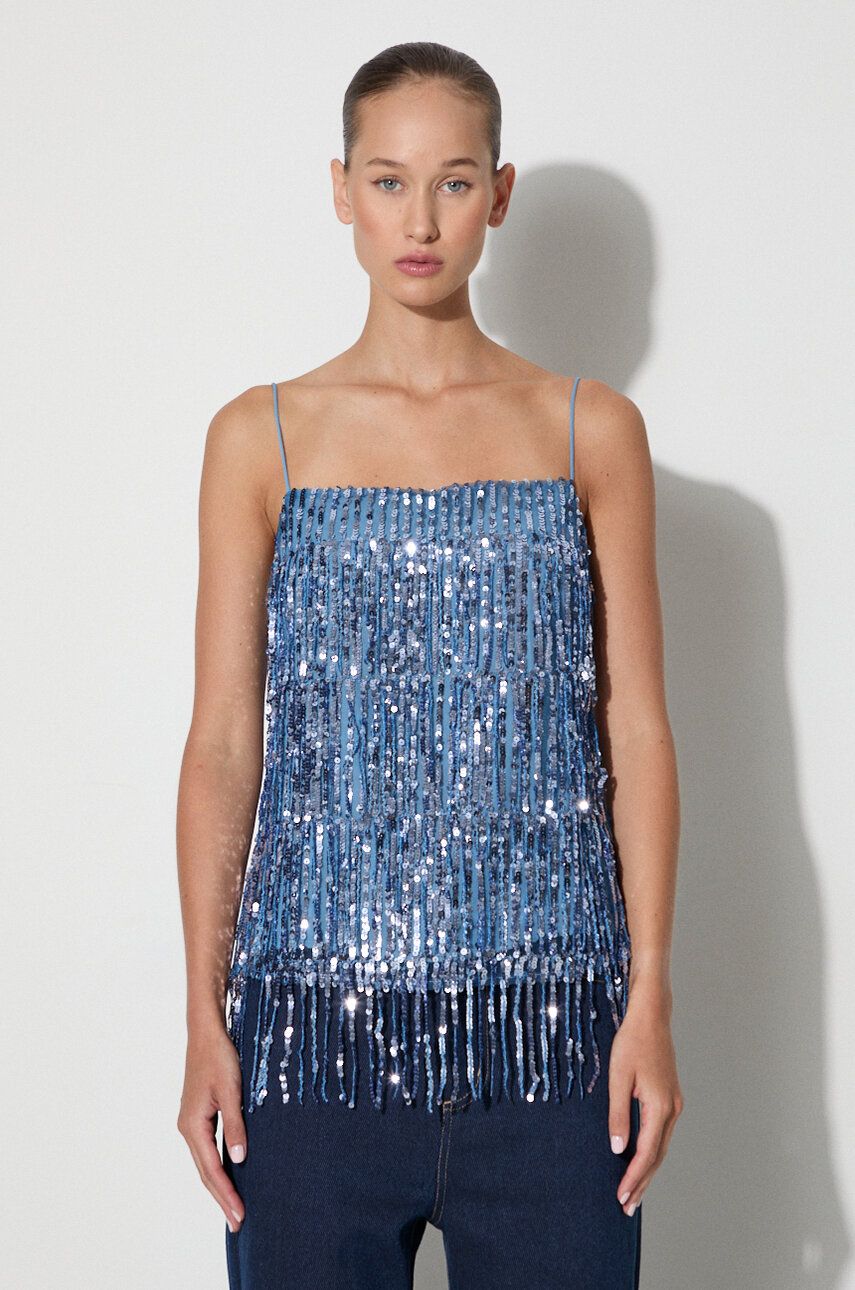 Tankkitoppi Samsoe Samsoe Sequined Fringe Cami Top by Samsoe Samsoe Sininen | F23200094, 0