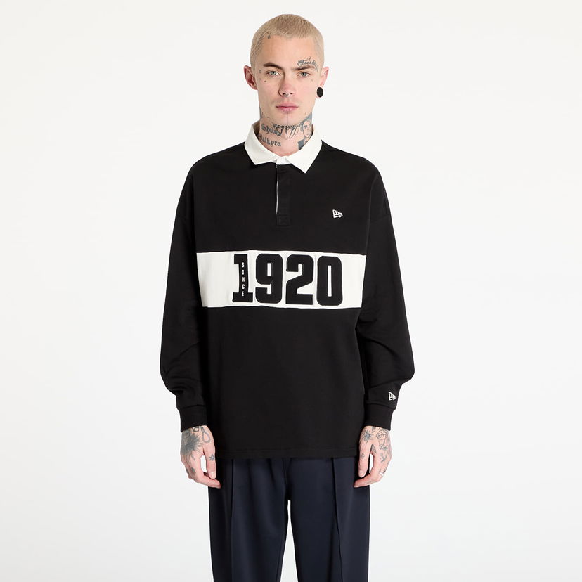 Poolopaita New Era New Era Drop Shoulder Rugby Shirt Musta | 60596285