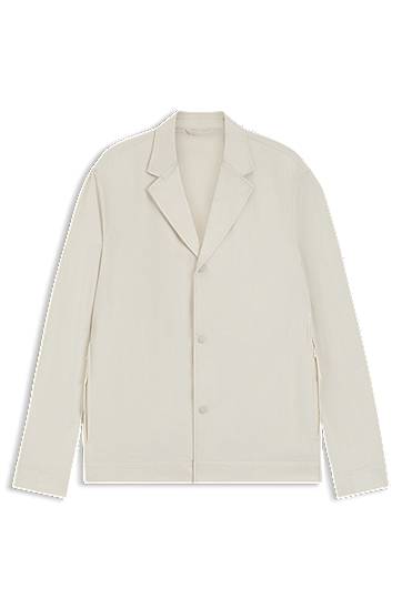 Paita BOSS Relaxed-Fit Performance-Stretch Overshirt Valkoinen | 50543565