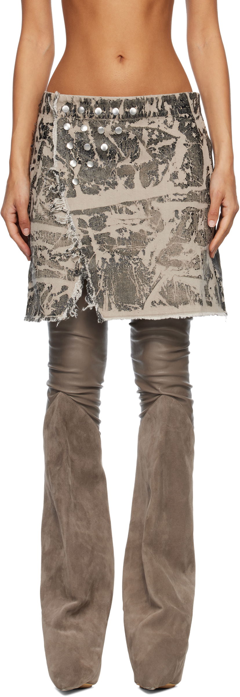 Hame Rick Owens Concordians Sisynap Studded Distressed Miniskirt Monivärinen | DS02E7329 DWF