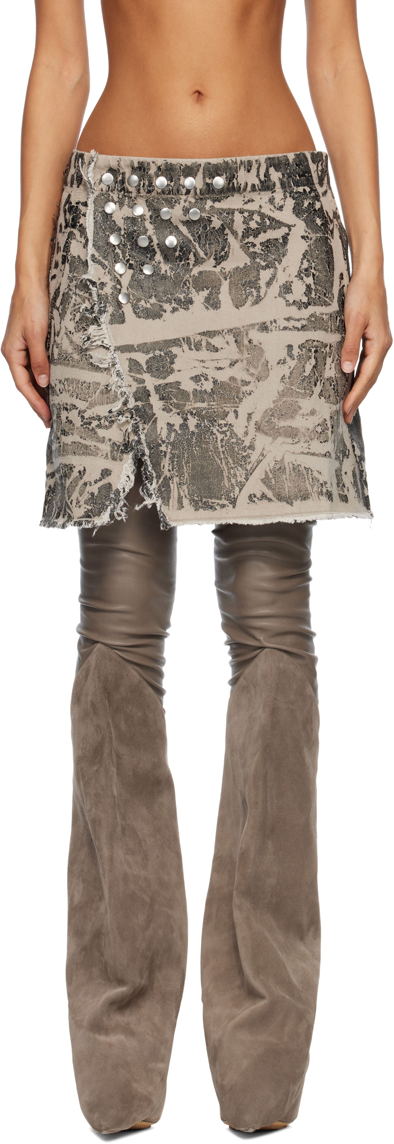 Hame Rick Owens Concordians Sisynap Studded Distressed Miniskirt Monivärinen | DS02E7329 DWF, 0