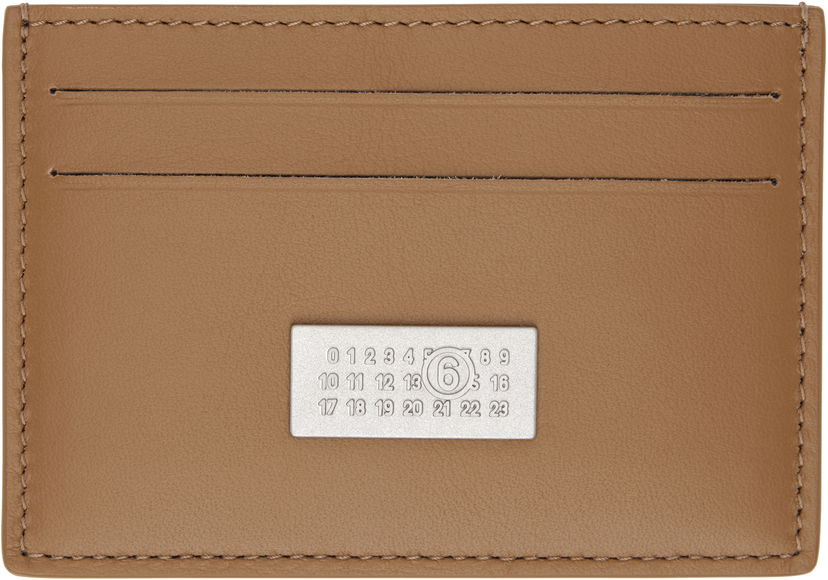 Lompakko Maison Margiela MM6 Maison Margiela Leather Card Holder Ruskea | SA5UI0013 P7258