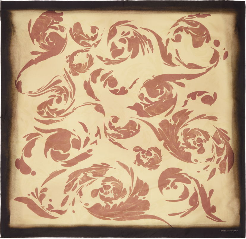 Huivi Dries Van Noten Dries Van Noten Printed Silk Scarf Beige | 251-021303-1010