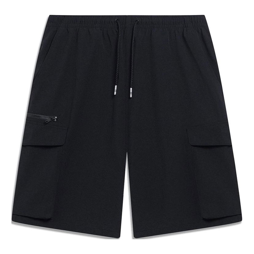 Shortsit Li-Ning Lifestyle Cotton Shorts With Cargo Pockets Musta | AKST071-2