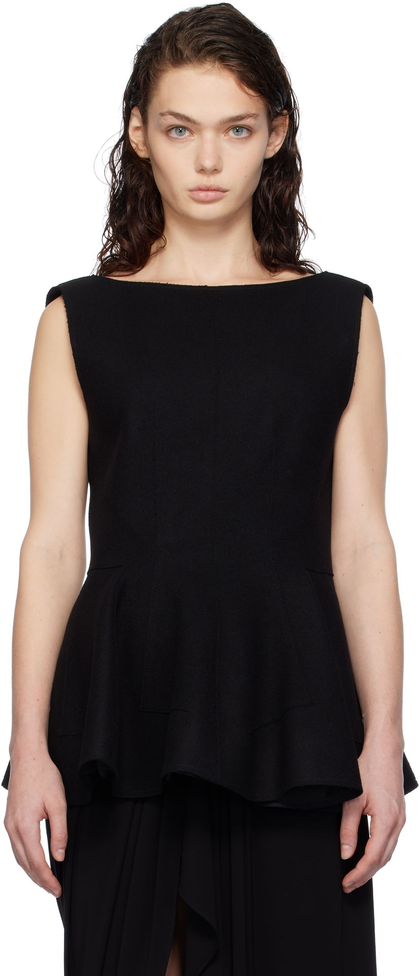 Tankkitoppi LANVIN Peplum Blouse Musta | RW-TO0041-4196-H24