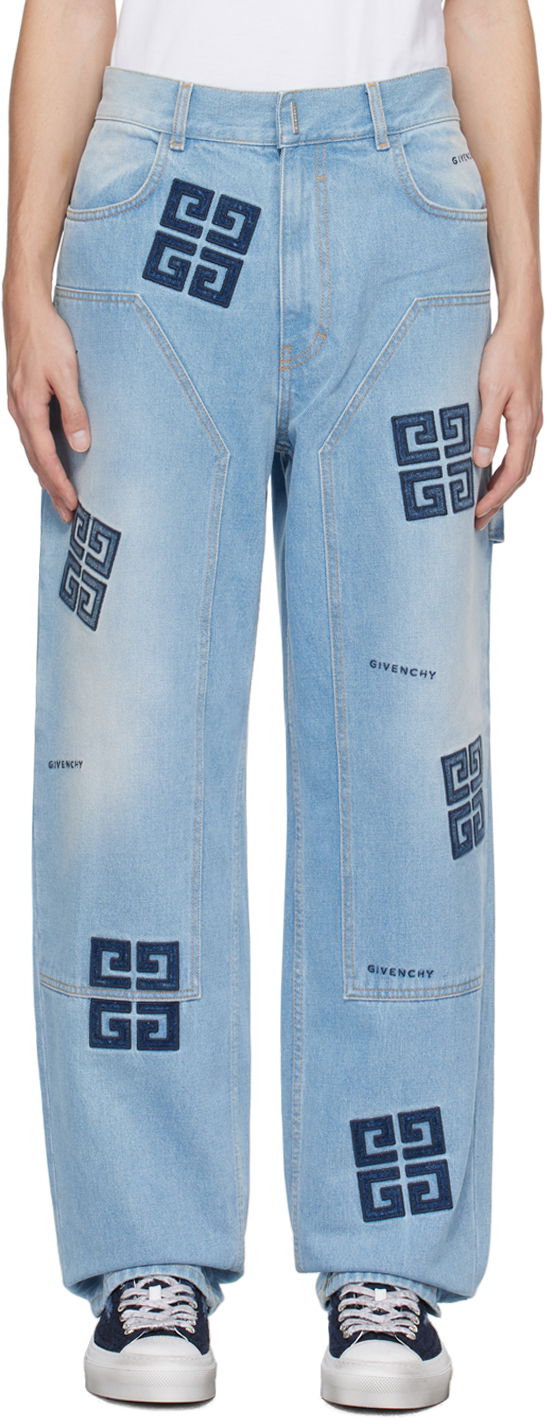 Jeans Givenchy Givenchy Embroidered Carpenter Jeans Sininen | BM51A45Y5V