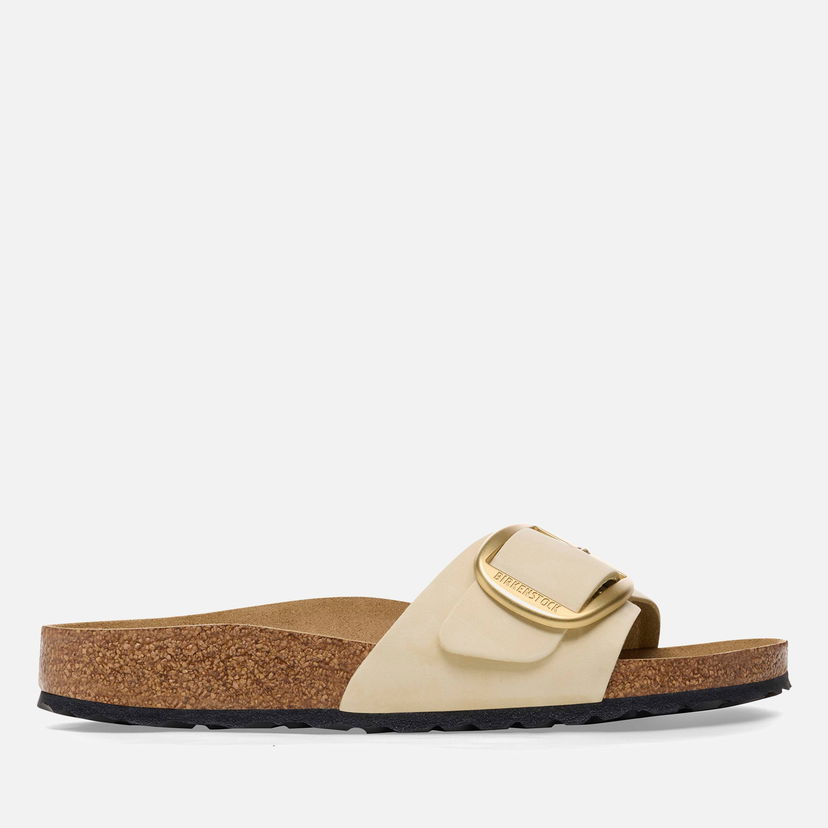 Tennarit ja kengät Birkenstock Madrid Big Buckle Slim Fit Nubuck Single Strap Sandals - Ecru Beige | 1026604