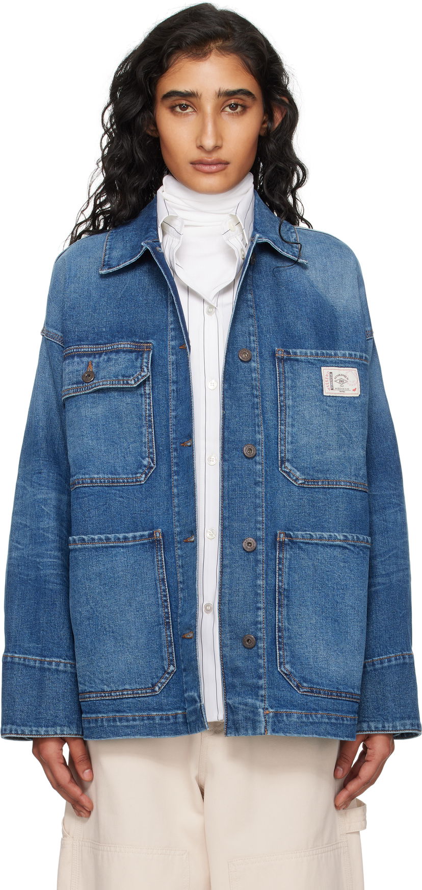 Takki Max Mara Weekend Max Mara Aligi Denim Jacket Sininen | 2525046051600