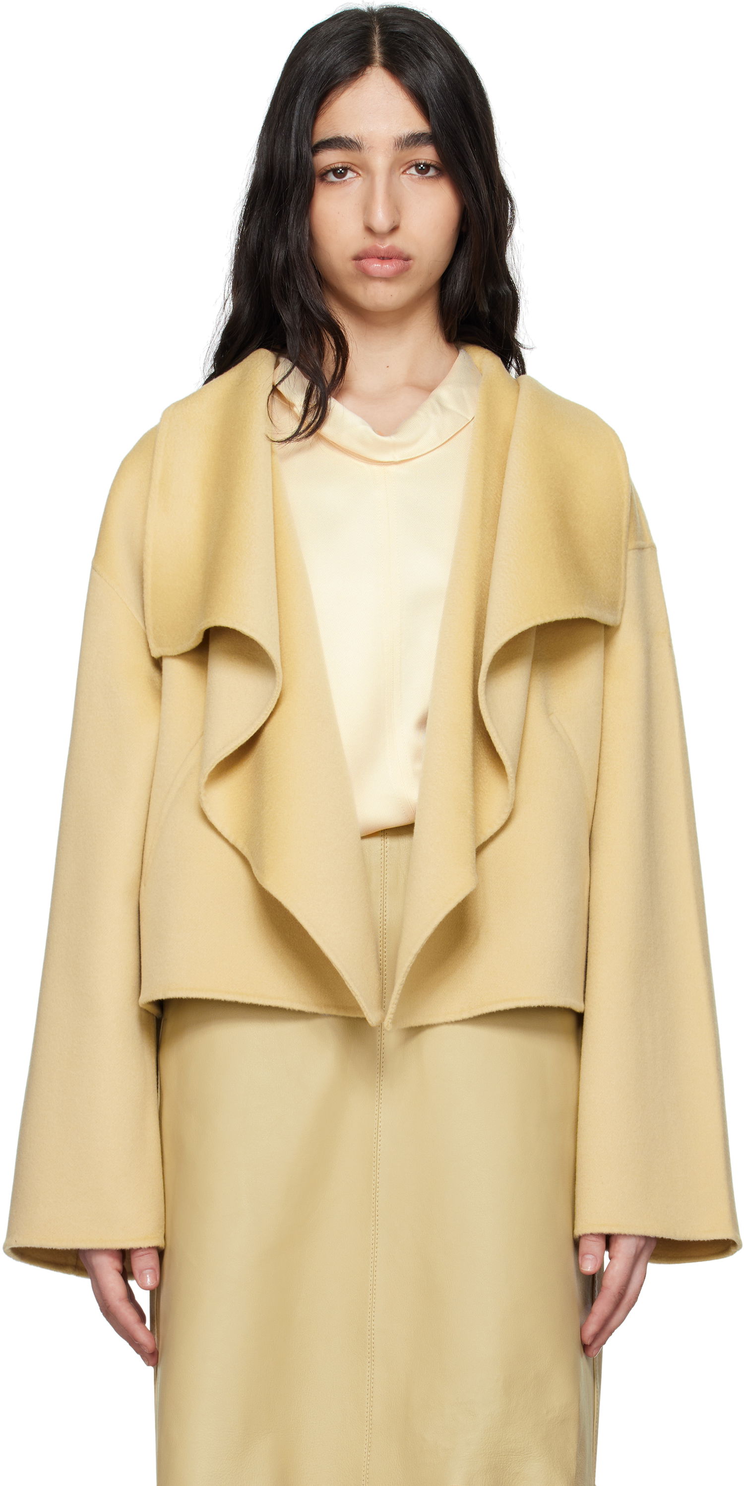 Takki TOTEME TOTEME Signature Doublé Wool Jacket Keltainen | 252-WRO0203-FB0006, 0