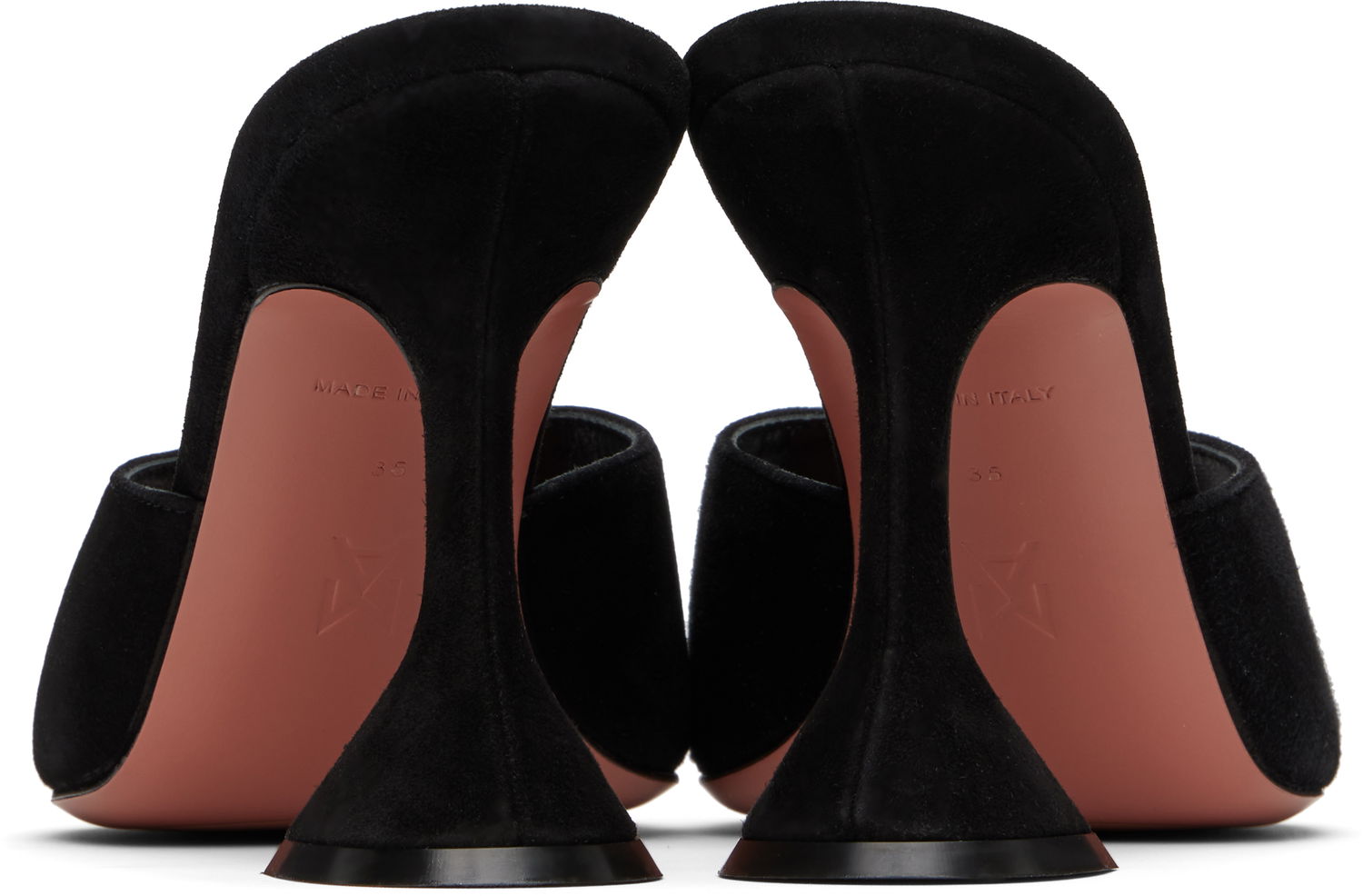 Kengänhoito Amina Muaddi Amina Muaddi Lupita Suede Heeled Sandals Musta | LUPITA SLIPPER CL SUEDE, 1