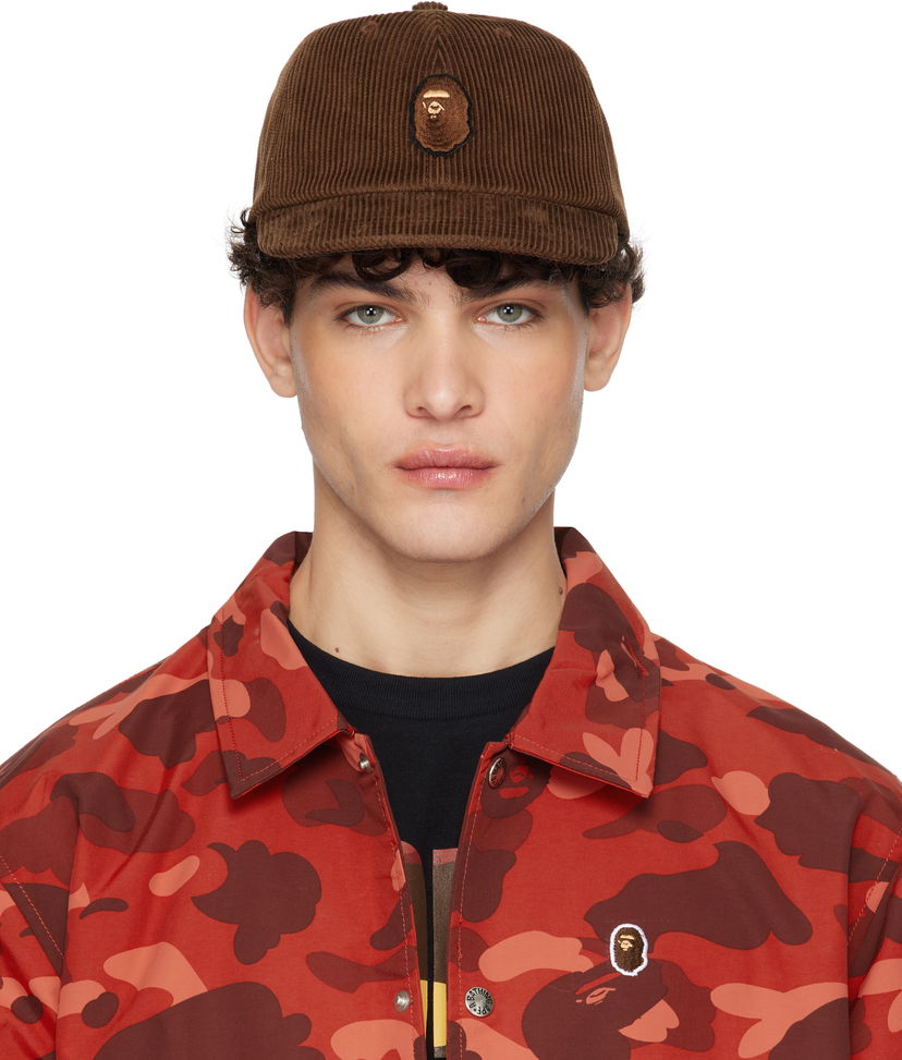 Korkki BAPE Corduroy Cap With Logo Patch Ruskea | 001CPK801004M