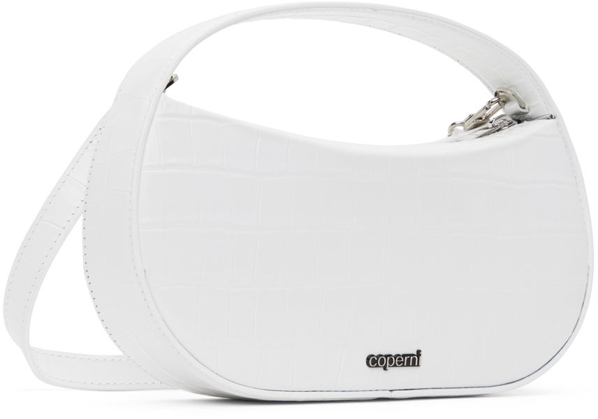 Käsilaukku Coperni Coperni Small Sound Swipe Croco Bag Valkoinen | COPBA72BIS838B, 1