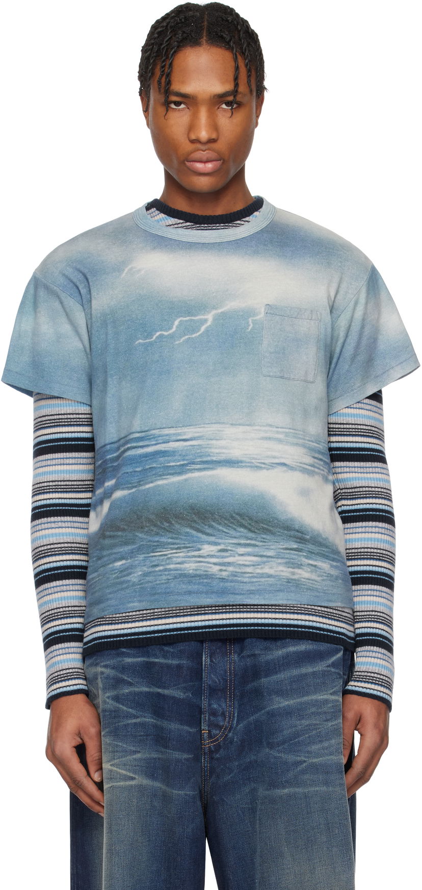 T-paita ERL ERL Storm Graphic T-Shirt Sininen | ERL10T002