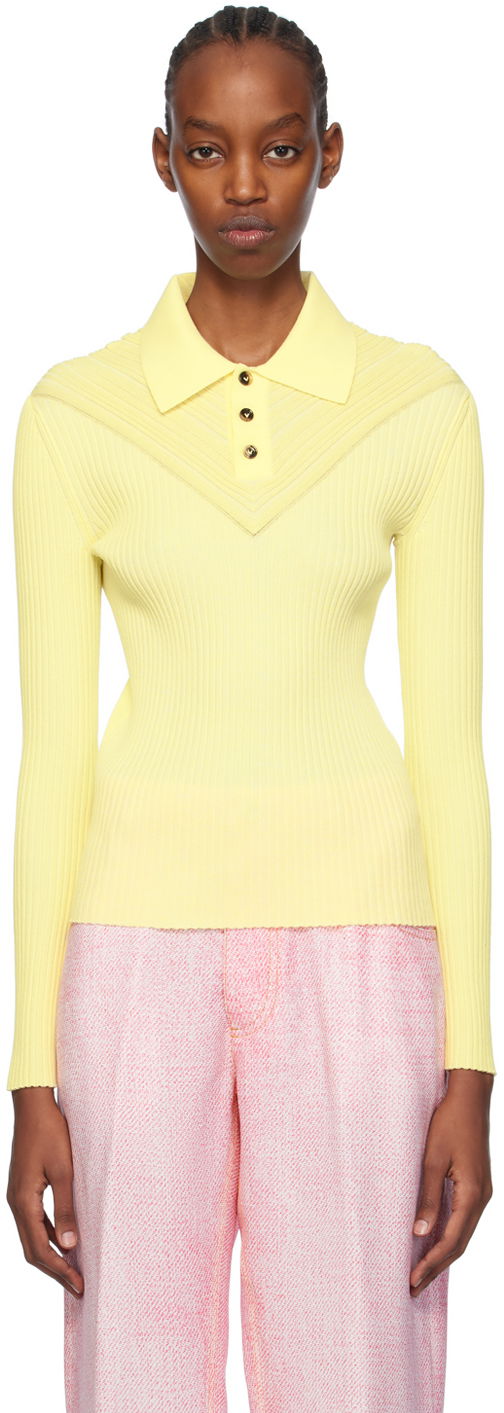 Poolopaita Bottega Veneta Paneled Polo Keltainen | 777583 V3N70
