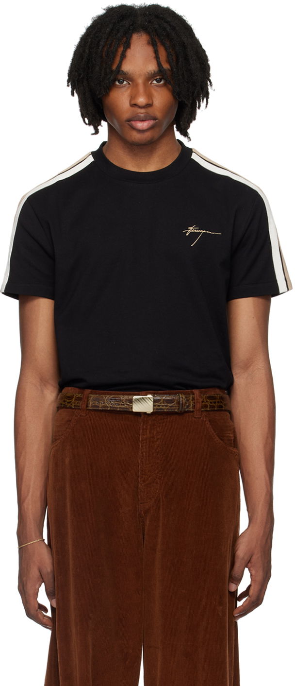 T-paita FERRAGAMO Signature Logo T-Shirt Musta | 776294