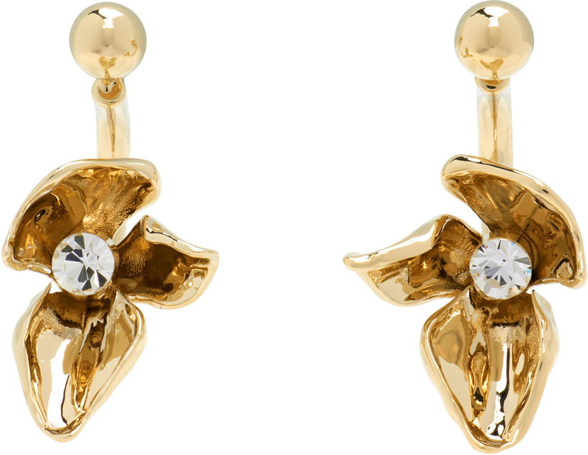 Korvakorut Erdem Erdem Small Flower Half-Hoop Earrings Keltainen | PF25_JE19_00038003