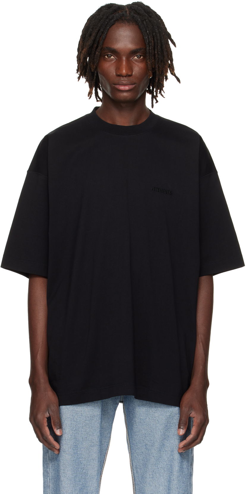 T-paita VETEMENTS Logo Oversized T-shirt Musta | UH76TR100B