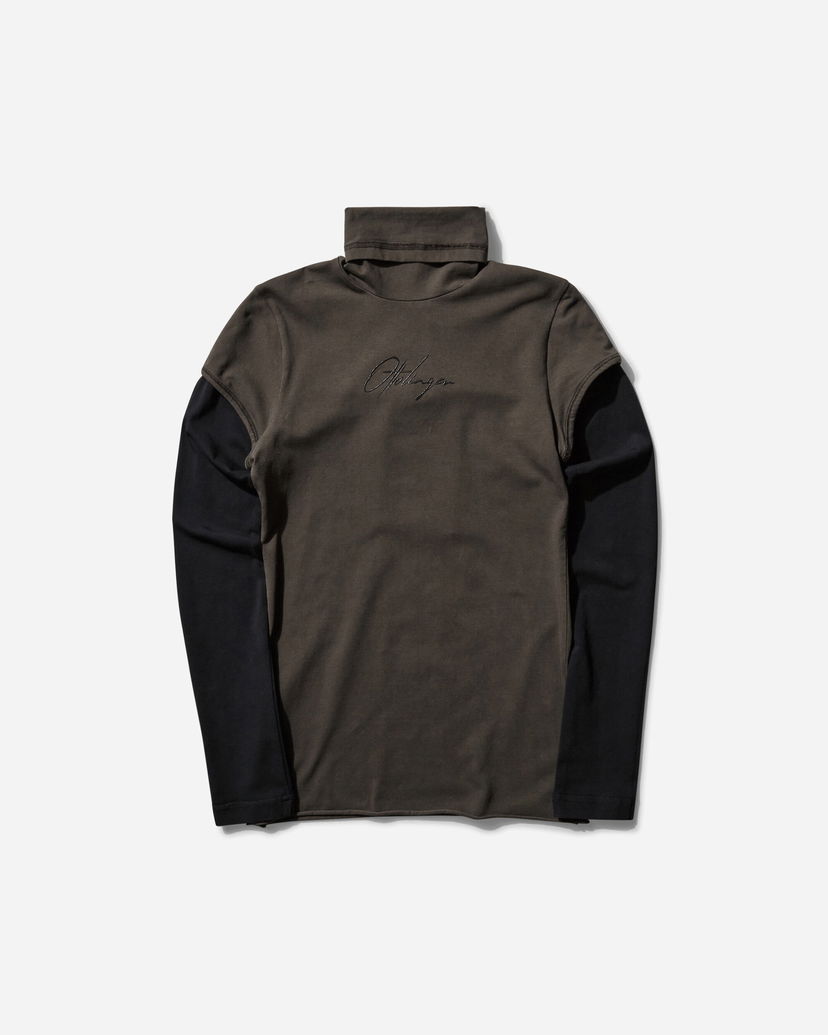 T-paita Ottolinger Layered Logo Longsleeve T-Shirt Musta | 1150301521 BRW