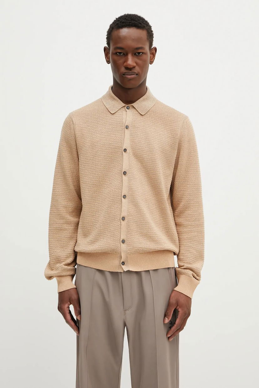 Villapaita Paul Smith Paul Smith Linen Blend Cardigan Beige | M1R.258Z.P02681