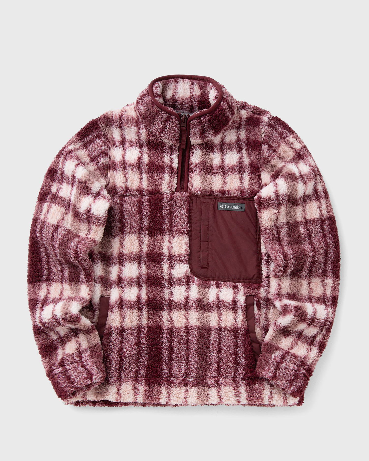 Villapaita Columbia Women's Plaid Print Sherpa Fleece Pullover Burgundia | 2085734624, 0