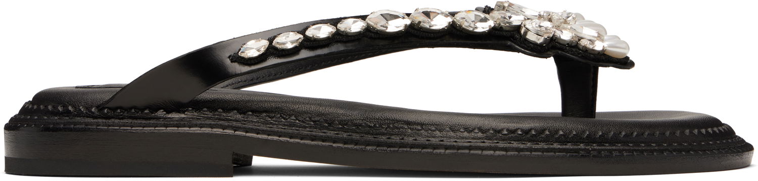 Tennarit ja kengät Simone Rocha Simone Rocha Embellished Flower Flip-Flops Musta | SLD54B 0740, 0