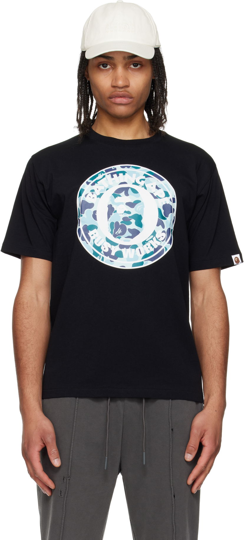 T-paita BAPE A Bathing Ape ABC Camo Busy Works Graphic Tee Musta | 001TEL301006M