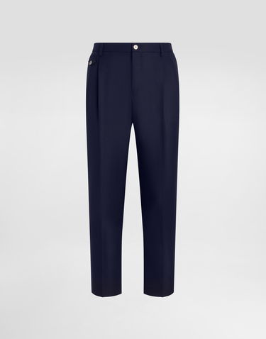 Housut Dolce & Gabbana Dolce & Gabbana Wool Dress Pants With Double Darts Tummansininen | GV4EETFM2GUB0665, 0