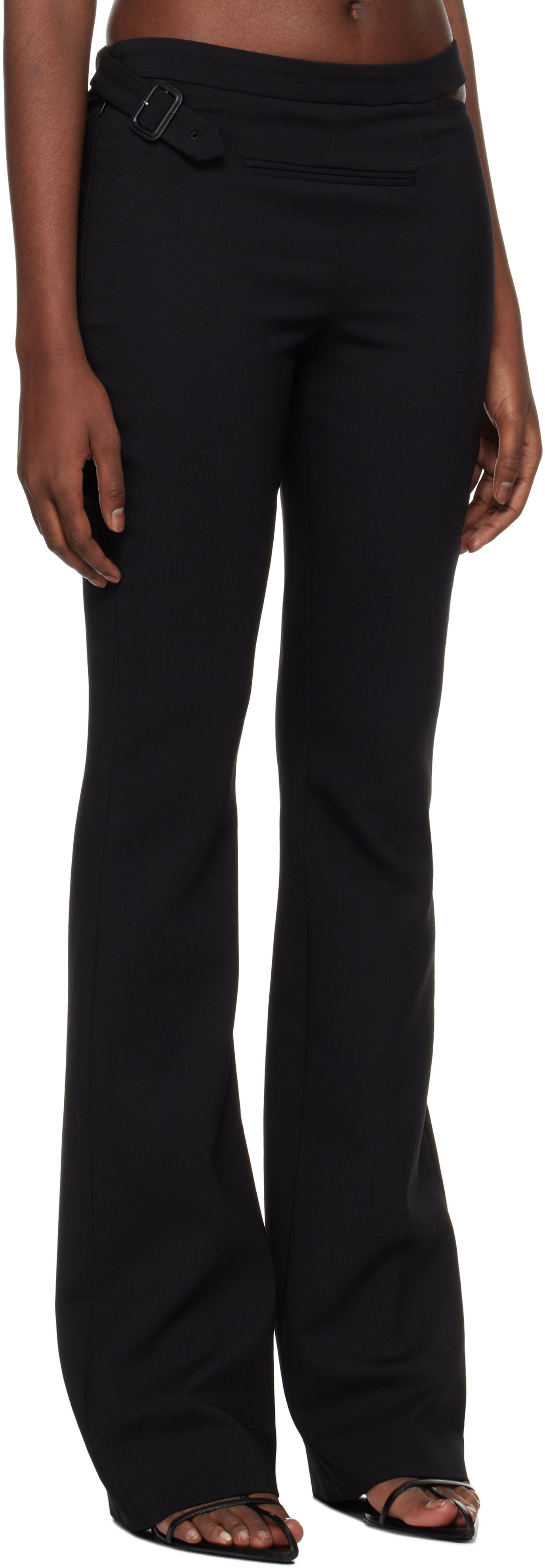 Housut Courrèges Courrèges Tailored Slash Flare Trousers Musta | 424CPA265WO0113, 1
