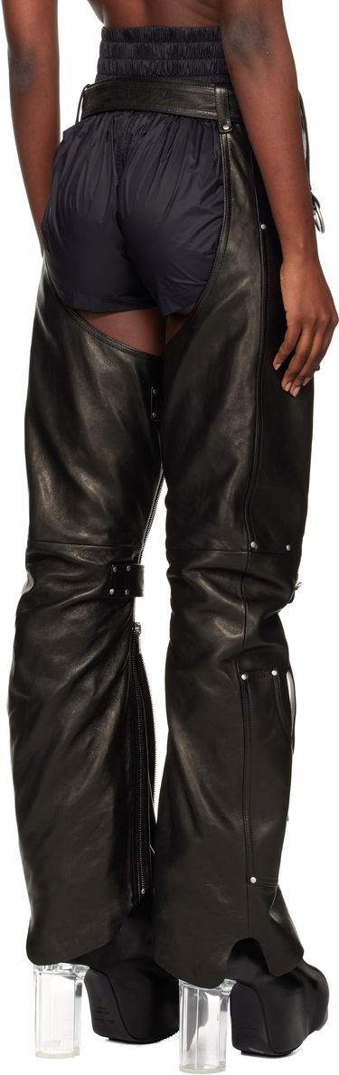 Housut Rick Owens Concordians Leo Prothmann Edition Chaps Leather Trousers Musta | RO02E4436 LNV, 2