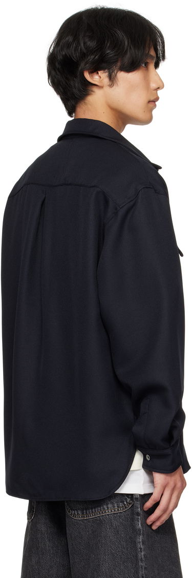 Paita Rhude Boxy Long Sleeve Work Shirt Tummansininen | RHPF25SR02731, 2