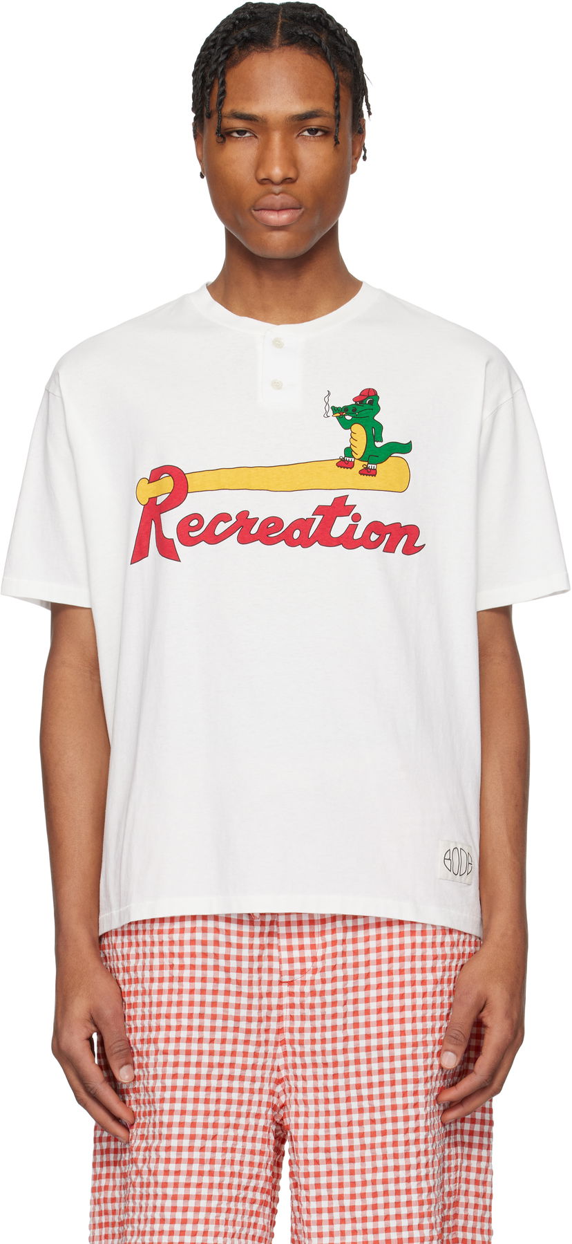 T-paita Bode Bode Reptile Rec Henley T-Shirt Valkoinen | MRS25CS029