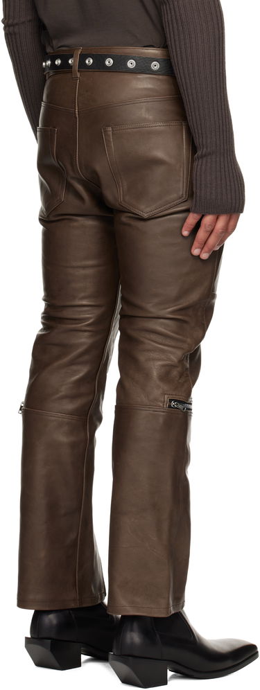 Housut Rick Owens Rick Owens Concordians Headon Multi-zip Leather Pants Ruskea | RR02E1329 LHOSJP, 2