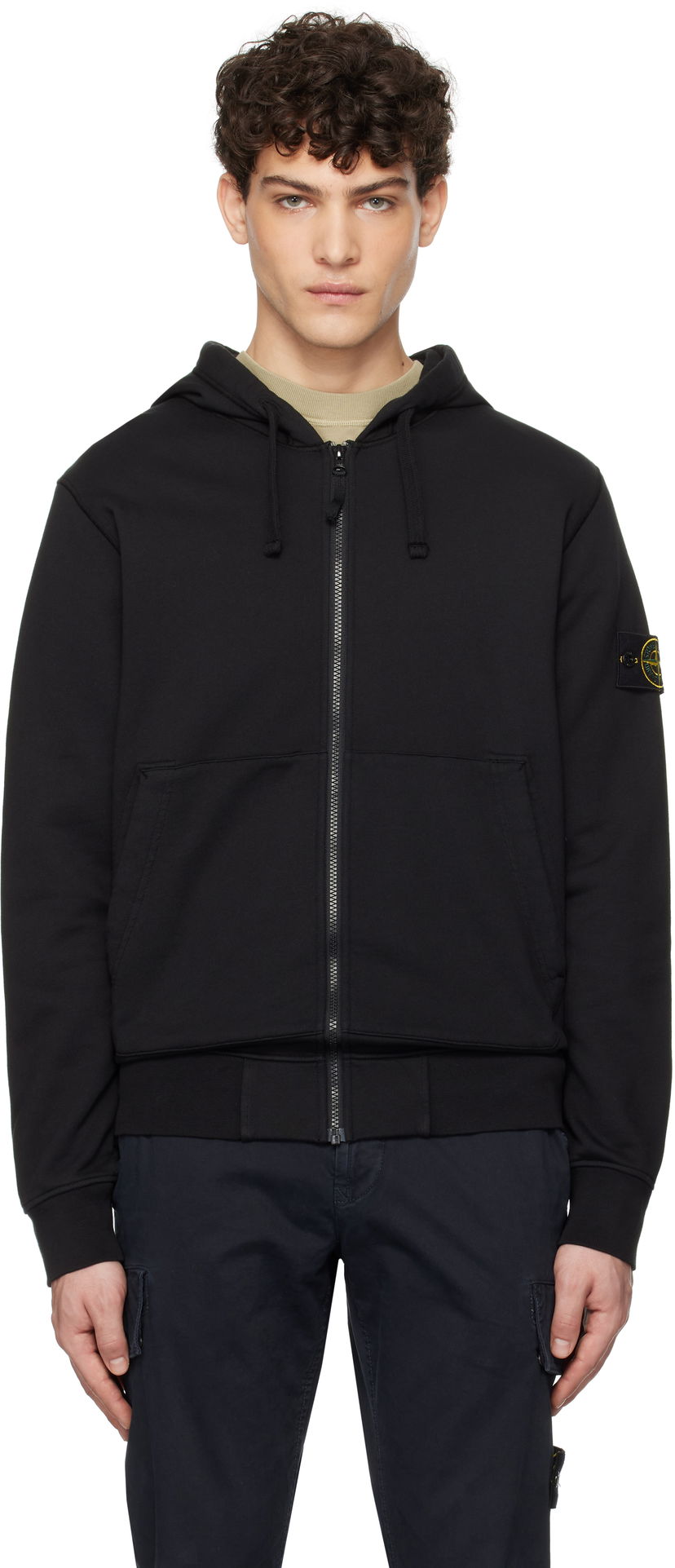 Huppari Stone Island Diagonal Fleece Old Effect Hoodie Musta | K1S156100042S0051