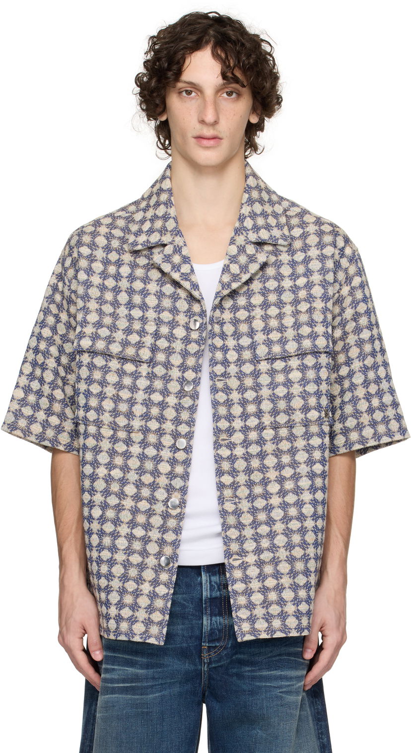Paita AMIRI AMIRI MA Quad Boucle Camp Shirt Sininen | AMSTCA1144