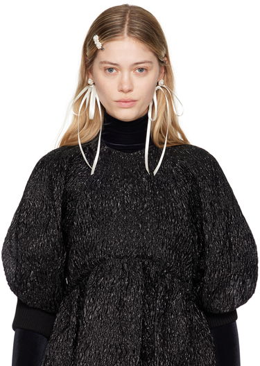 Korvakorut Simone Rocha Simone Rocha Bow Ribbon Stud Earrings Valkoinen | ERG389 0904, 2