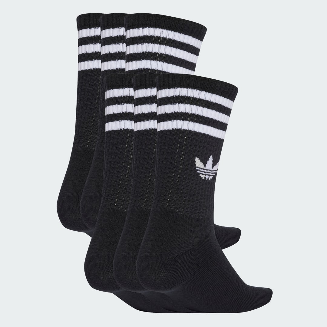 Sukat adidas Performance 3-Stripes Crew Socks - 6 Pairs Musta | JV7411, 0