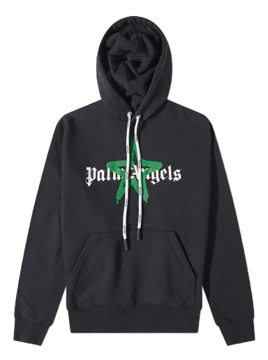 Huppari Palm Angels Star Sprayed Logo Popover Hoody Musta | PMBB058C99FLE0071055