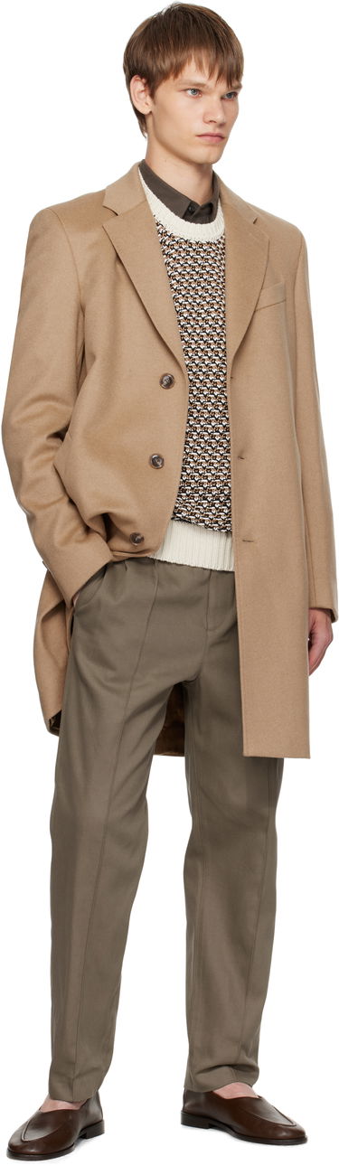 Takit BOSS Slim-Fit Wool and Cashmere Coat Ruskea | 50549187, 3