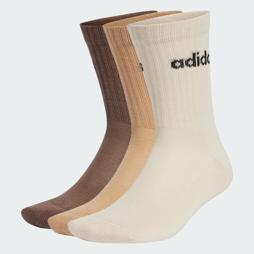 Sukat adidas Performance Linear Crew Cushioned Socks (3 Pairs) Beige | IZ0106