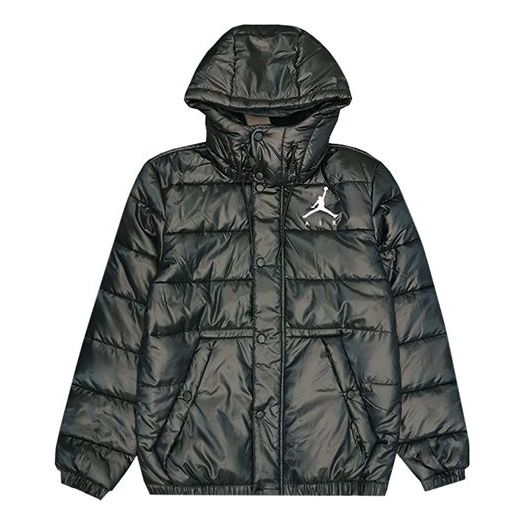 Puffer takki Jordan Jordan Sports Warm Hooded Padded Jacket Musta | CQ4698-010