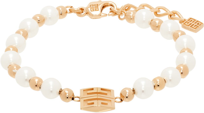 Rannerengas Givenchy Pearl & Gold-Tone 4G Logo Bracelet Metallinen | BF20HNF03U645