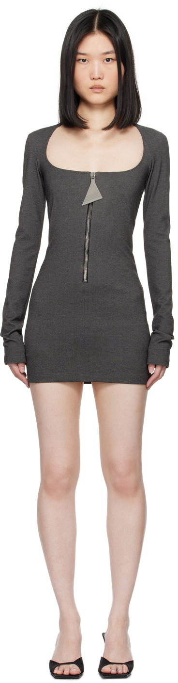 Mekko The Attico Attico Half-Zip Mini Dress Harmaa | 247WCA312 RY02