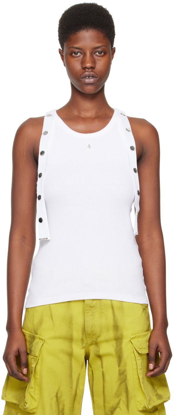Tankkitoppi The Attico Attico Studded Tank Top Valkoinen | 241WCT229 J038