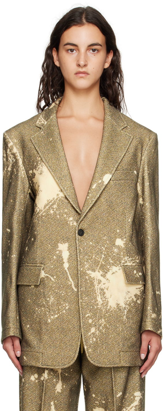 Takki R13 R13 Bleach-Splatter Blazer Keltainen | R13WR020-R271A