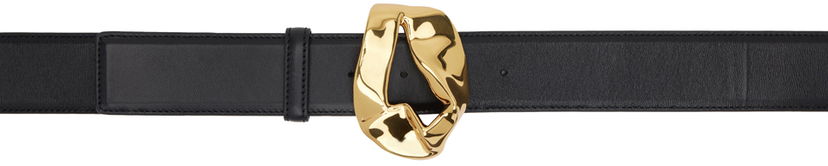 Vyöt Bottega Veneta Bottega Veneta Abstract Buckle Leather Belt Musta | 776343 VCP31