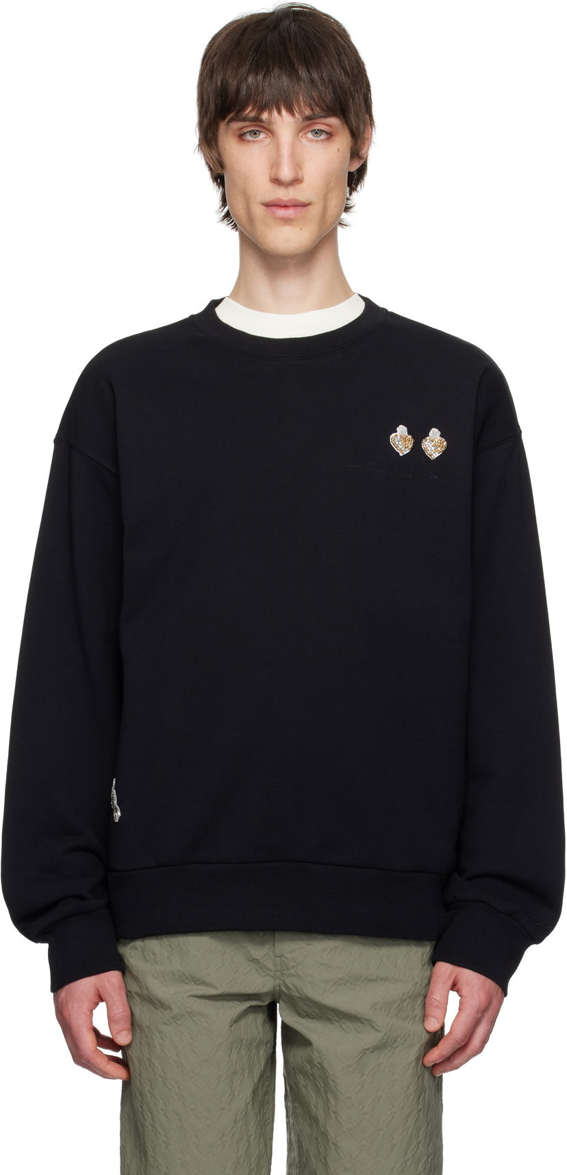 Villapaita Givenchy Givenchy Cotton Sweatshirt with Patches Musta | BMJ0LC3YQQ001