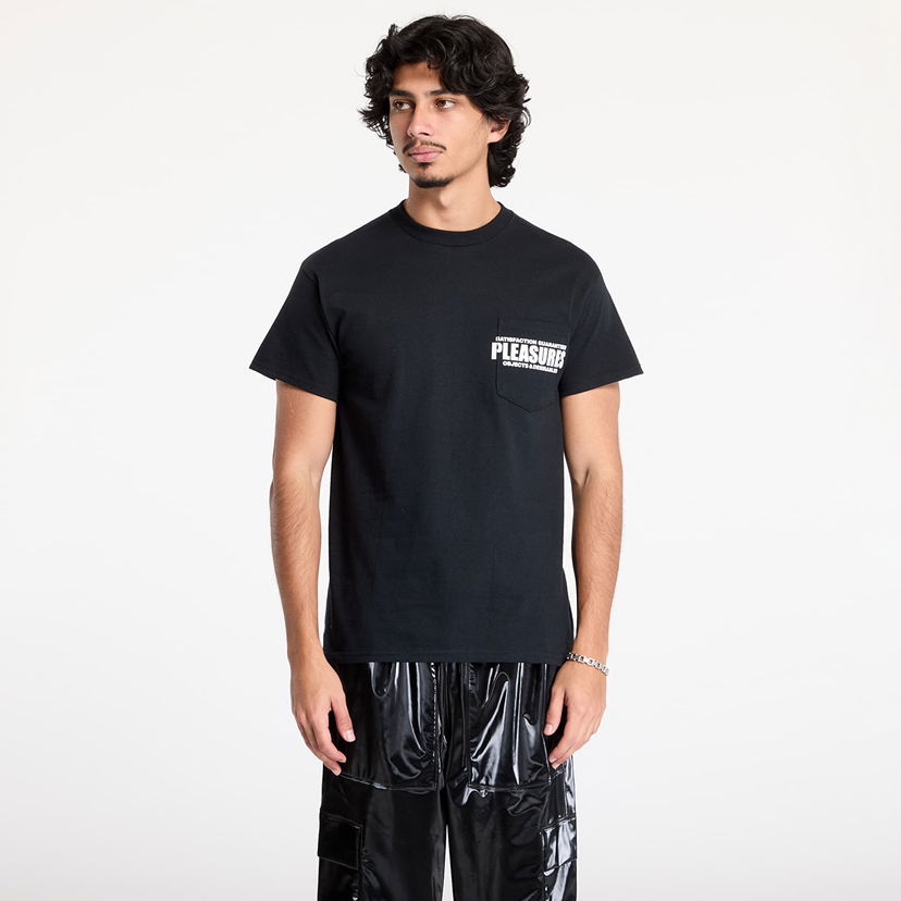 T-paita Pleasures Staff Pocket Black T-Shirt Musta | P24W044 BLACK
