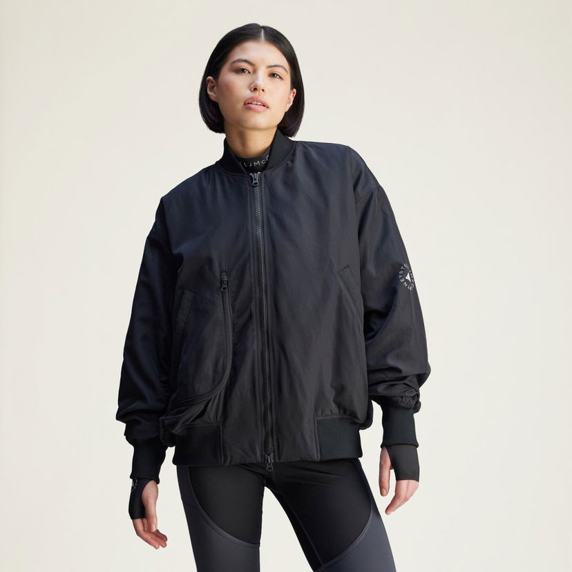 Bomber-takki adidas Performance Stella McCartney True Nature Woven Bomber Jacket Musta | JF8466