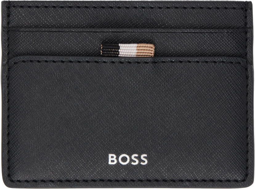 Lompakko BOSS Leather Card Holder Musta | 50536751