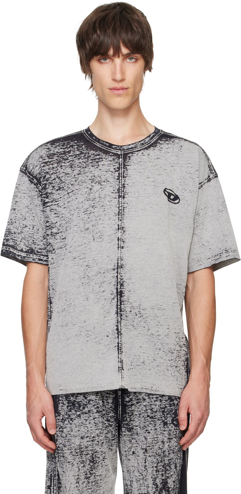T-paita Diesel Relaxed Fit T-shirt Harmaa | A14738-0DRAN-9DN